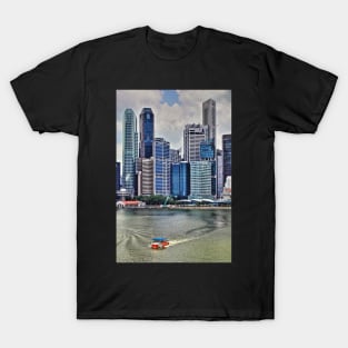 Amphibious Vehicle in front of Singapore Skyline T-Shirt